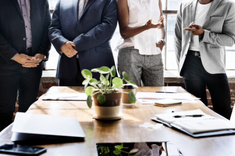 Business people brainstorming in a meeting